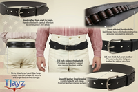 22 Caliber High Rider Un-Tooled Leather Cartridge Belt 2.5" width