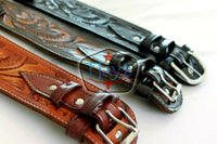 22 Caliber Left Draw Tooled Leather Drop Loop Rig