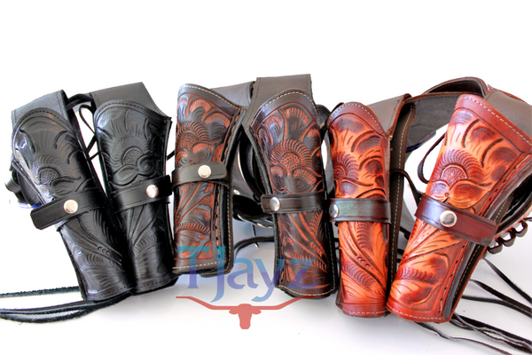 22 Caliber Dual Draw Tooled Leather Drop Loop Rig