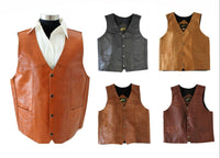 Men Western Leather Vest