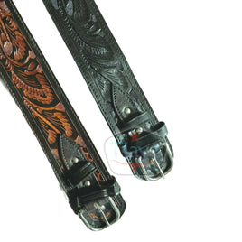 44/45 Caliber High Rider Tooled Leather Cartridge Belt