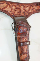 44/45 Caliber Left Draw Tooled Leather Drop Loop Rig
