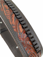 22 Caliber High Rider Tooled Leather Cartridge Belt