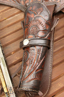 22 Caliber Right Draw Tooled Leather Drop Loop Rig