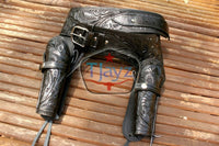 22 Caliber Dual Draw Tooled Leather Drop Loop Rig