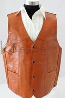 Men Western Leather Vest