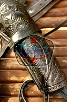 44/45 Caliber Dual Draw Tooled Leather Drop Loop Rig - Black