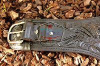 44/45 Caliber Dual Draw Tooled Leather Drop Loop Rig - Black