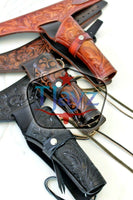 22 Caliber Left Draw Tooled Leather Drop Loop Rig