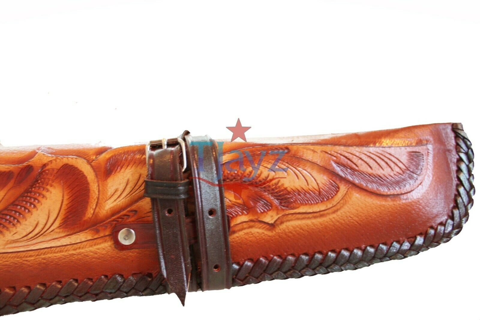Leather Shotgun Sleeve Hand Tooled Rifle Cover To-tone USA 33