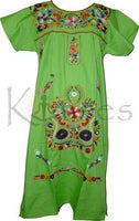 NEW Embroidered Pueblo Peasant Hand Embroidered Mexican Dress Hippie Vintage