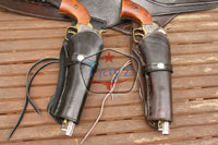 44/45 Caliber  8" 10" 12" Holster options, Right Draw Un-Tooled Leather Drop Loop Rig