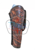 22 Caliber 8" Right Draw Tooled Leather Cross Draw